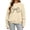 Beige, variant on Bow Knot Crewneck Sweatshirt For Women Fall Fleece Lined Long Sleeve Cute Casual Loose Pullover Tops, S-XXL
