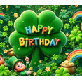 thumbnail image 4 of Yatrandify Green Shamrock Happy Birthday Banner with Rainbow Decoration for St Patrick's Day Celebration Party Photo Background, 4 of 7