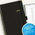 thumbnail image 5 of Blue Sky 2026 Weekly and Monthly Planner Calendar, January 2026 - December 2026, 5" x 8", Faux Leather Cover, Wirebound, Storage Pocket, Laminated Tabs, Includes Pen Loop, Bungee, Ruler, Black, 5 of 9