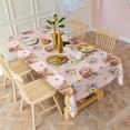 thumbnail image 3 of Pink Highland Cow Flower Pattern Rectangle Tablecloth 60"x120",Waterproof Polyester Rectangle Table Cloth, Wipeable Spillproof Polyester Tablecloth for Dining, Camping, Indoor and Outdoor, 3 of 6