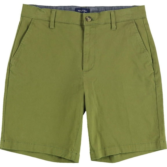 Nautica Mens Deck Casual Chino Shorts, Green, 30
