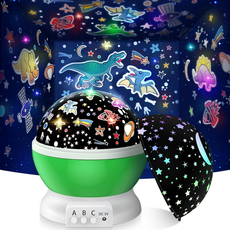Christmas Gifts for Kids: 2 in 1 Dinosaur Star Moon Night Light