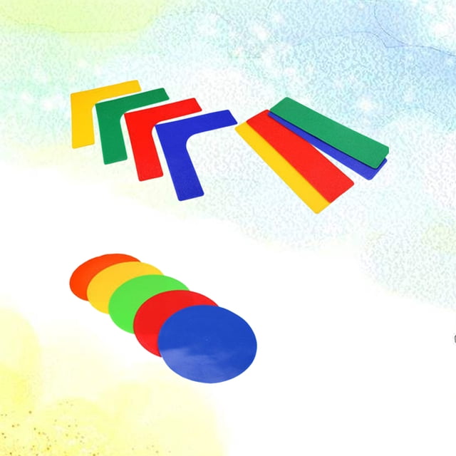 OUNONA 13 Pcs Anti-skid Basketball Court Line Kit PVC Assorted Color Sports Supplies Sticker