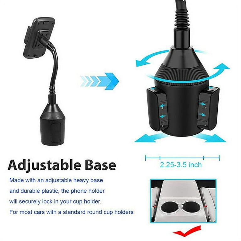 Car Cup Holder Phone Mount, Adjustable Extra Long Arm Gooseneck Cell Phone  Holder with 360° Rotatable Cradle Automobile for Most Smartphones Such as  iPhone, Samsung , Motorola, LG and GPS, etc 