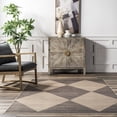 thumbnail image 3 of nuLOOM Simple Diamond Easy-Jute Machine Washable Area Rug, 3' x 5', Brown, 3 of 9