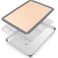 thumbnail image 1 of 16 Inch Stainless Steel Baking Sheet with Grid Rack and Silicone Baking Mat Set, P&P CHEF Baking Pan Tray with Cooling Rack, 3 Pcs (1 Pan + 1 Rack + 1 Mat), Dishwasher Safe, Non-Toxic & Durable, 1 of 7
