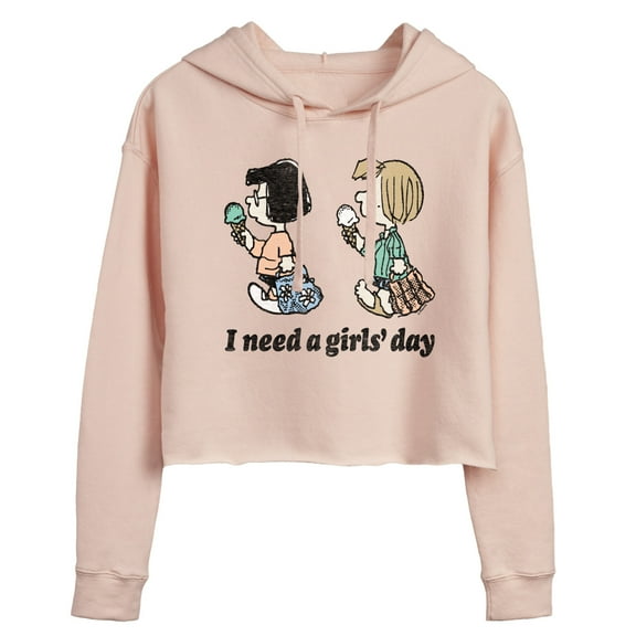 Peanuts - I Need A Girls Day - Juniors Cropped Pullover Hoodie