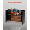 thumbnail image 5 of 62-Inch L-Shaped Reception Desk with LED Light, Durable Office Front Counter for Corporate, Hotel & Beauty Salon Use, 5 of 10