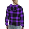 thumbnail image 7 of Wukai Purple Buffalo Plaid Print Womens Hoodies Fleece Sweatshirts Long Sleeve Sweaters Pullover Fall Outfits Winter Clothes-Medium, 7 of 7
