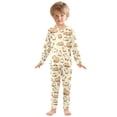 thumbnail image 3 of Dailycode Cotton Pajama Set Snug Fit Long Sleeve Top and Pants for 18M-8Y Cute Capybaras, 3 of 7