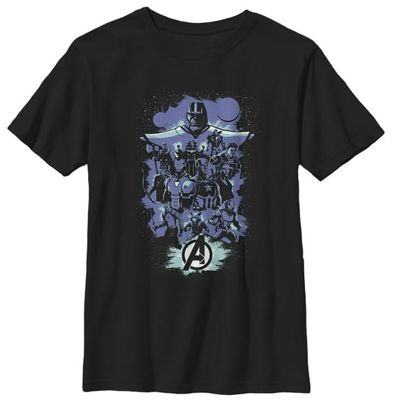 Boy's Marvel Avengers: Endgame Galactic Cartoon  Graphic Tee Black X Large