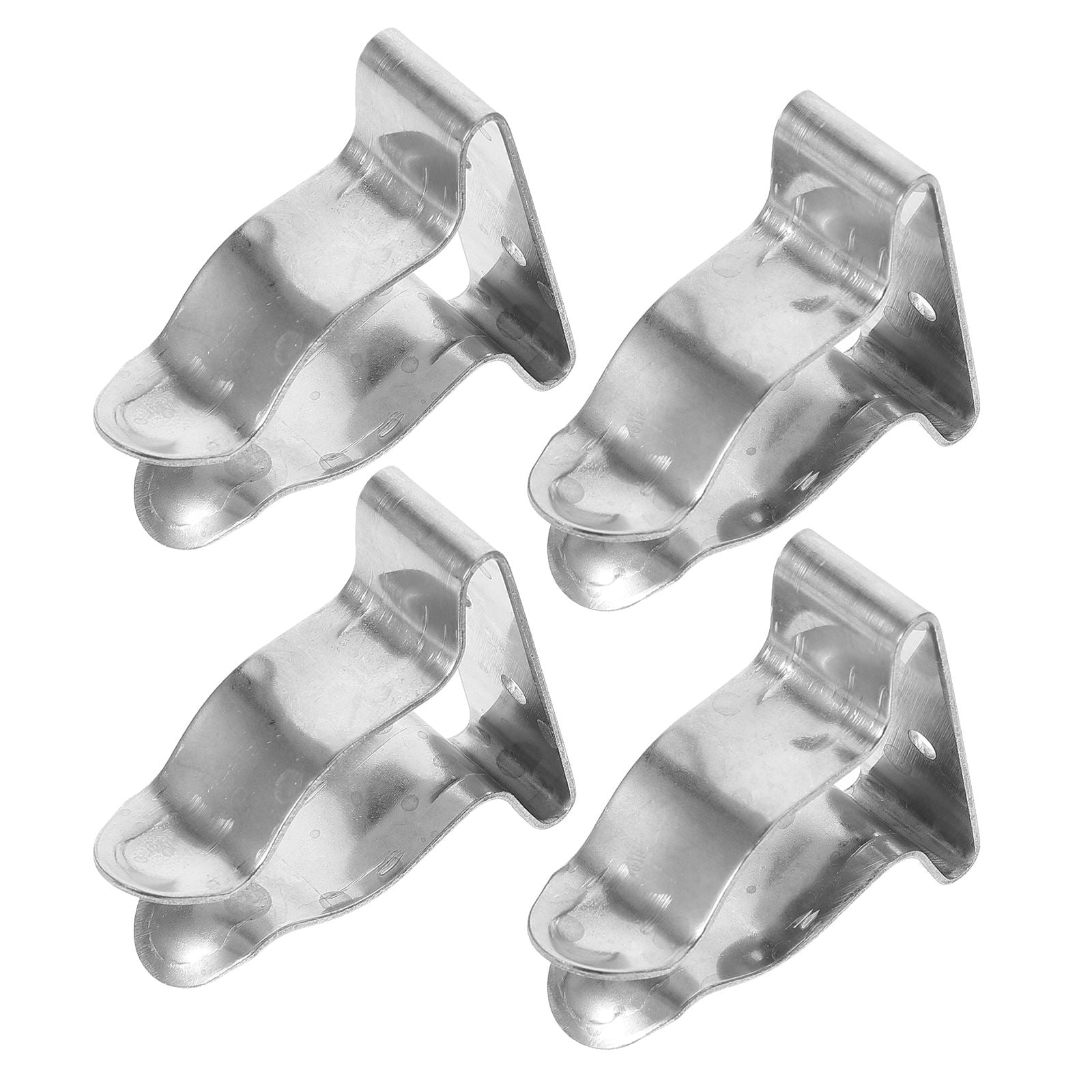 FENGGUIQU 4pcs Stainless Steel Boat Hook Holder Clips for Fishing Rods and Oars