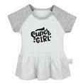 thumbnail image 4 of Pack of 2, Super Girl & You Can't Scare Me I Have a Daughter Funny Dresses For Baby, Newborn Babies Skirts, Infant Princess Dress, Toddler Frocks (Gray Raglan Dresses, 0-6 Months), 4 of 5