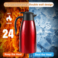 thumbnail image 5 of Red 304 Stainless Steel 2L Thermal Flask Vacuum Insulated Water Pot Coffee Tea Milk Jug Thermal Pitcher for Home and Office, 5 of 6