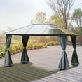 thumbnail image 2 of Outsunny Pavillon de Terrasse 10 Pieds x 13 Pieds Tente de Fête Chapiteau Abri Extérieur, Gris, 2 of 10