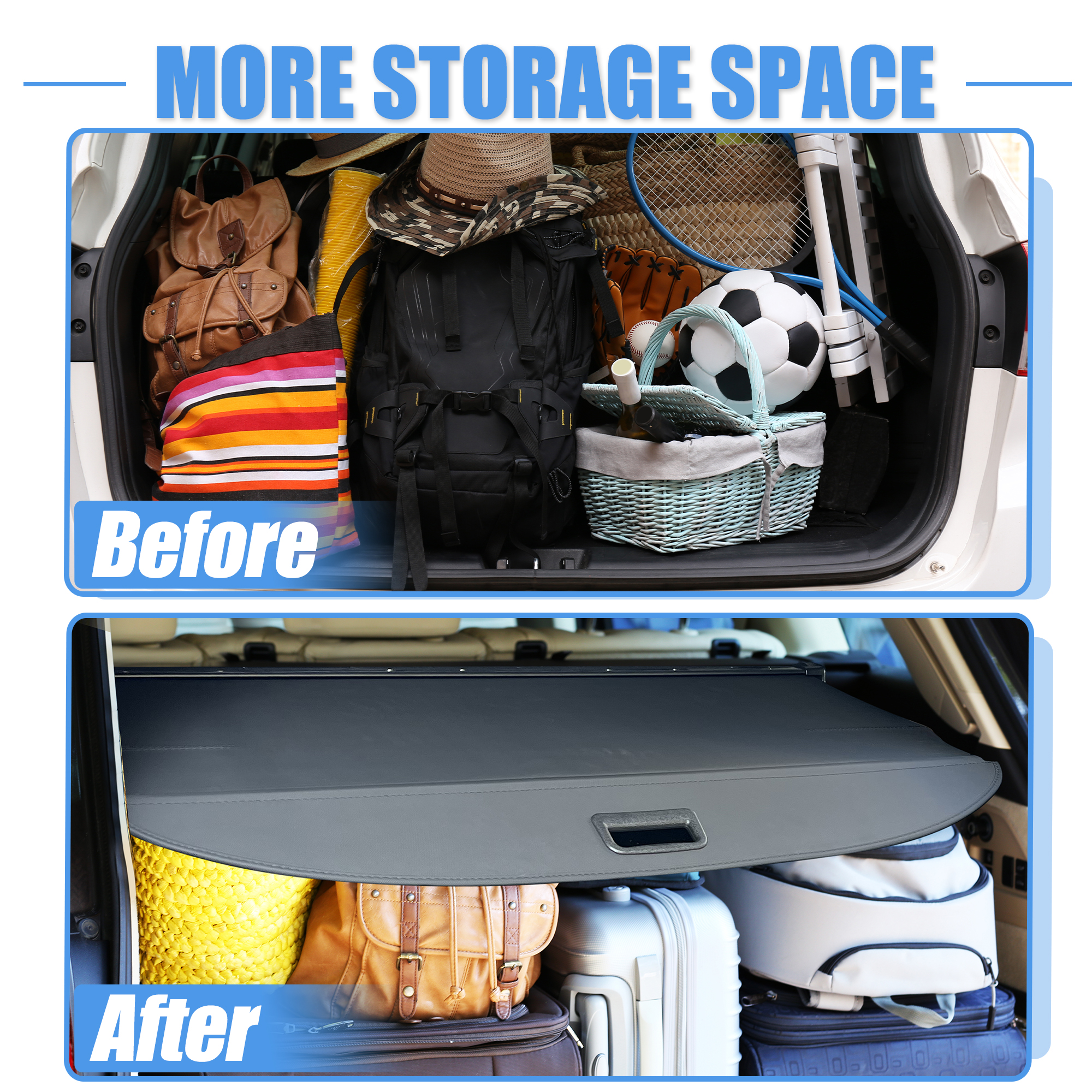 Unique Bargains Retractable Cargo Cover for Hyundai Tucson 2022-2024 Waterproof Shade