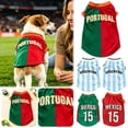 thumbnail image 4 of FENGGHAO Blue and White Argentina Dog Soccer Jersey, Breathable Pet Sportswear with Striped Design, Loose Fit Athletic Shirt for Dogs and Cats, 4 of 7