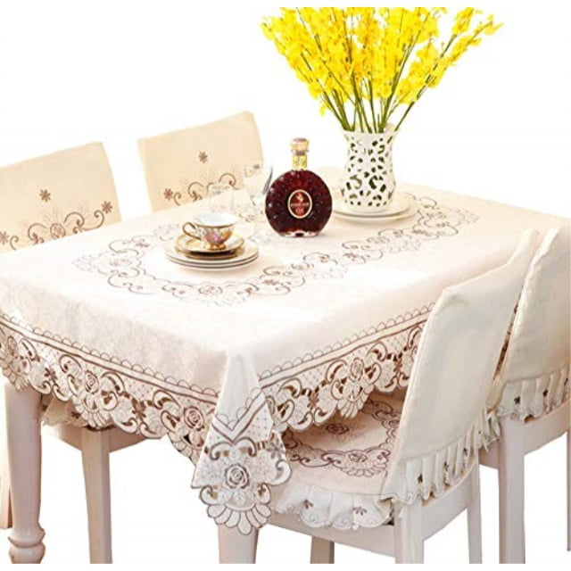 cream rectangular tablecloth