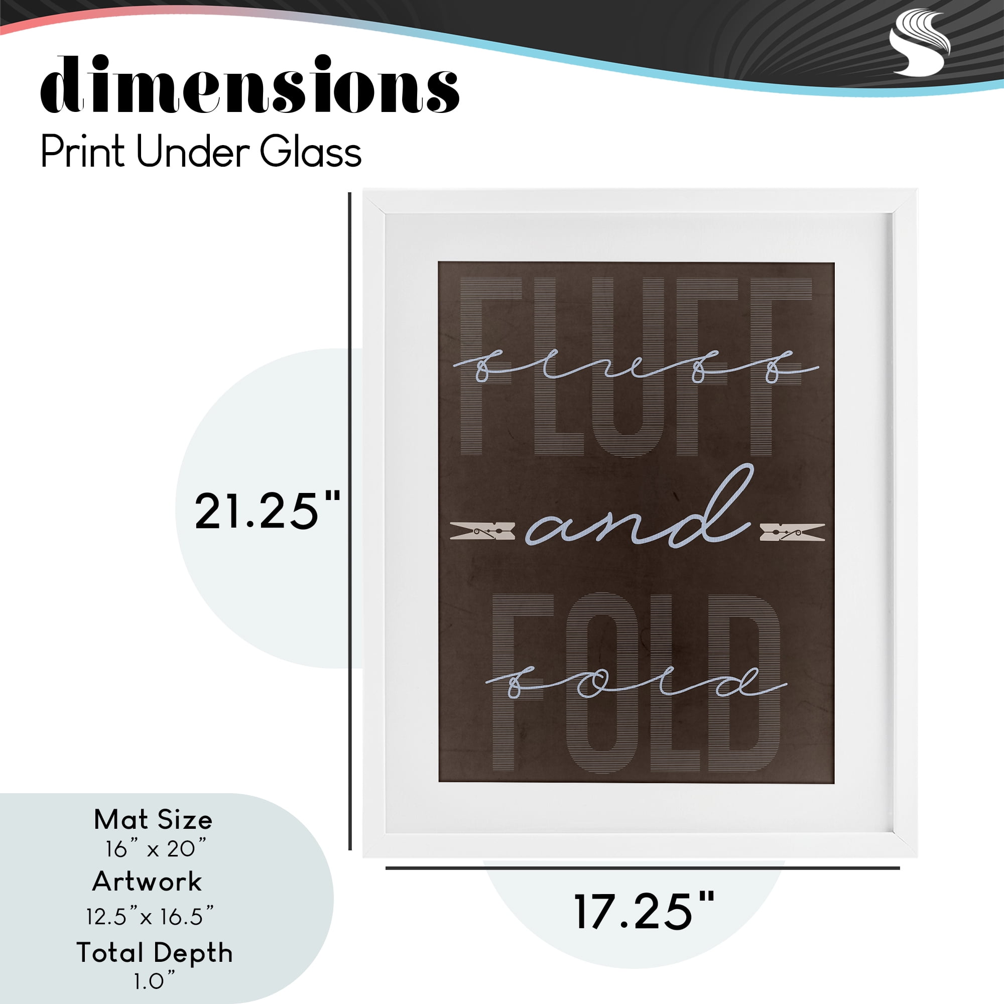 Fluff And Fold Brown Minimal White Framed Print Under Glass, design by Marcus Prime