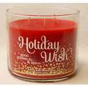 1 X Bath and Body Works HOLIDAY WISH 3 Wick Scented Candle, 2014 - 14.5 Oz