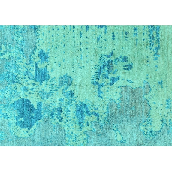 Ahgly Company Indoor Rectangle Abstract Light Blue Modern Area Rugs, 4' x 6'