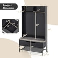 thumbnail image 3 of Costway 69" Tall Hall Tree with Seat Cushion Open Compartments Hooks Lift-top Storage Black, 3 of 10