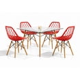 thumbnail image 1 of Set de comedor cristal 120 cm Mundo In Oslo y 4 sillas Eames Vento rojo Minimalista, 1 of 9