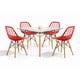 thumbnail image 1 of Set de comedor cristal 120 cm Mundo In Oslo y 4 sillas Eames Vento rojo Minimalista, 1 of 9
