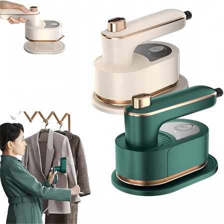 HIBIBUD Portable Steam Iron,Rechargeable Cordless Portable Iron Steamer for Clothes Travel Mini-Green White