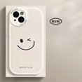 thumbnail image 3 of Funda de cuero minimalista con sonrisa para iPhone, carcasa inferior a prueba de golpes para modelos 13 Pro Max Mini, 12, 11, 14, 15 Pro, X, XS, XR, 7, 8, 14, 15 Plus, SE2020, 3 of 5