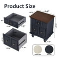 thumbnail image 3 of MDQMD Nightstand Set of 2- Wooden Nightstand with 2 Drawers, Bedside Table with Vintage Handle for Bedroom,Navy Blue, 3 of 8