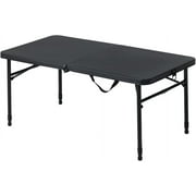 40" L x 20" W Folding Tables Plastic Adjustable Height Fold-in-Half Folding Table, Rich Black