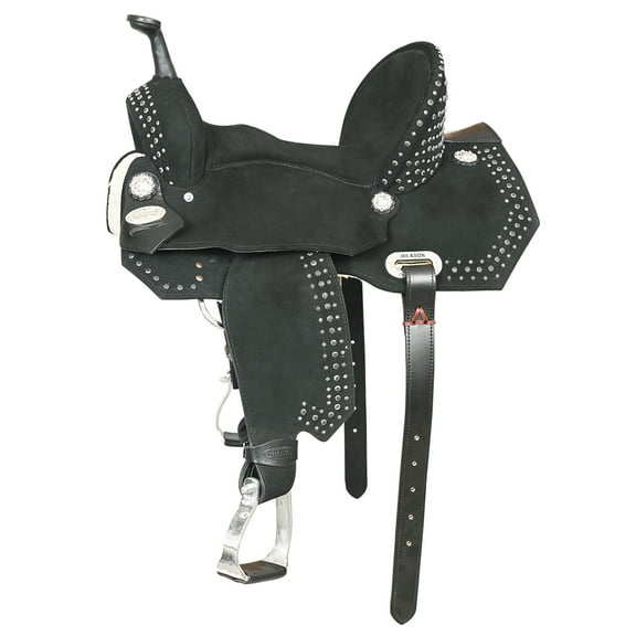15 In Hilason Flex Tree Western Horse Trail Barrel American Leather Saddle Black