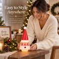 thumbnail image 4 of Conical Santa Claus Tabletop Decoration, Cute Wooden Resin Santa Figurine With White Hat, Christmas Decor, 8in Lighted Indoor Holiday Tabletop Decor for Mantel Desk Shelf, Multicolor, 4 of 8