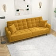 thumbnail image 3 of Deven Living Room Mid-Century Modern Tufted Back Microfiber Sofa in Gold, 3 of 8