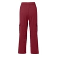 thumbnail image 5 of BRDFRL Women Cargo Pants High Waisted Casual Pants Baggy Stretchy Y2K Teen Girls Wine S, 5 of 7