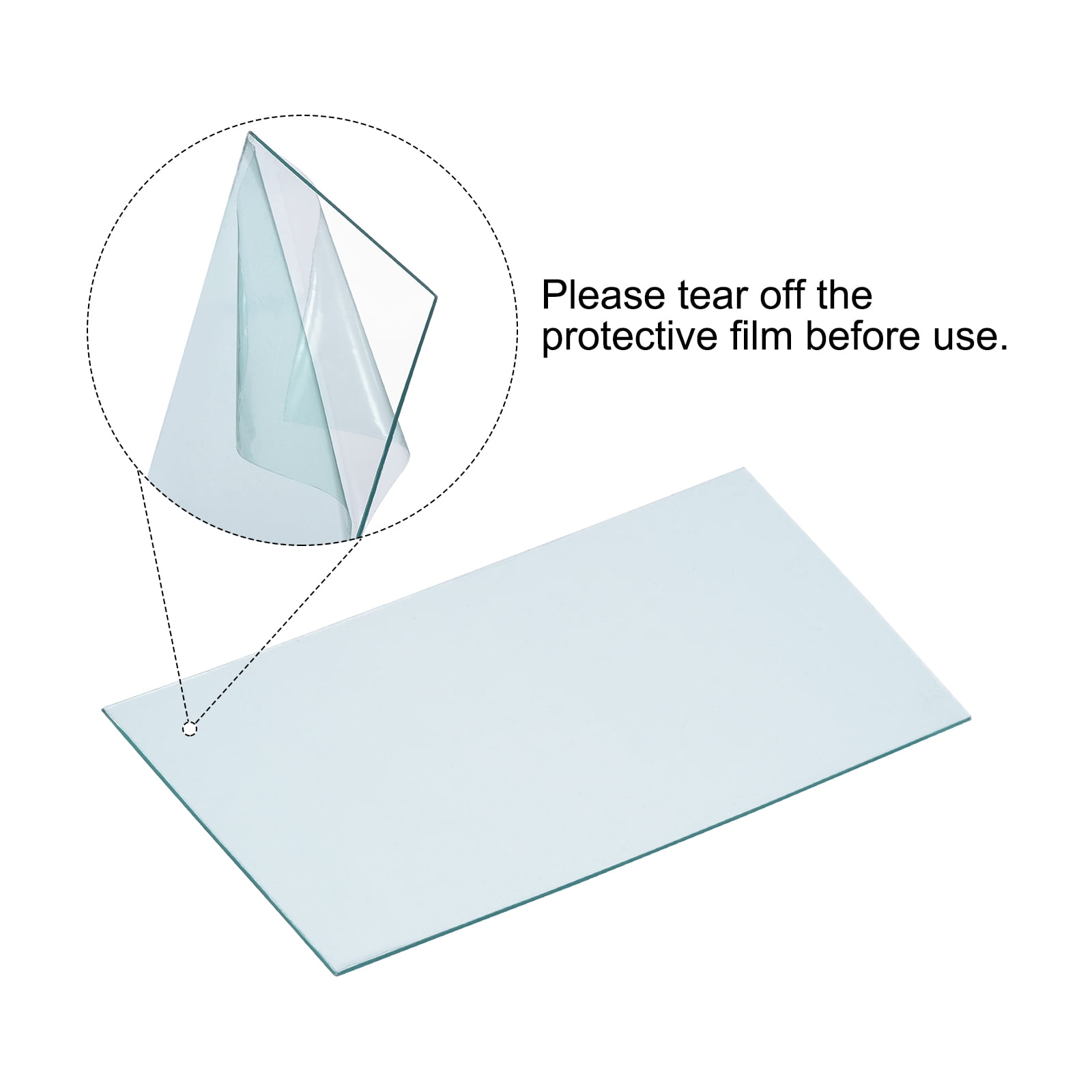 Unique Bargains Welding Protection Lens Transparent Protective Replacement Right Angle
