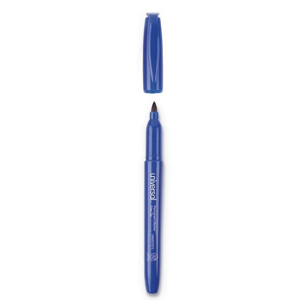 Pen-Style Permanent Marker, Fine Bullet Tip, Blue, Dozen | Bundle of 10 Dozen