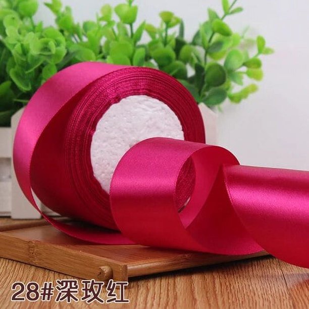 25 yardas/rollo de cintas de satén de 5cm para fiesta de cumpleaños, caja de regalo de flores, envoltura de regalos, suministros para festivales de Navidad y Halloween, manualidades DIY