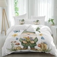 thumbnail image 2 of Spring Green Gnomes Bedding 3 Piece Duvet Cover Set Full Size, Mushroom Gift Botanical Soft Microfiber Comforter Cover with Zipper Closure & Pillowcases, Wrinkle & FadeResistant Quilt Cover, 2 of 9