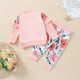thumbnail image 3 of Gibobby Conjunto niña Niños pequeños bebés niñas Otoño Invierno Floral algodón manga larga con volantes camiseta Tops pantalón pulóver conjunto ropa(Rojo,4-5 Años), 3 of 5