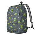 thumbnail image 2 of Alien UFO Medium Gray Pattern Backpack for School, Cute School Bag with Adjustable Shoulder Straps and Padded Back, 15.7"x11.8"x5.5", 2 of 5