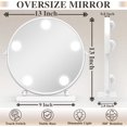 13 Inch Hollywood Vanity Mirror with Lights, Round Make Up Mirror with