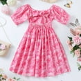 thumbnail image 6 of HILEELANG Little Girl Summer Dress Floral Ruffled Sleeve Backless Tie Back Crew Neck Sundress 8 Years, 6 of 7