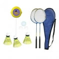 thumbnail image 4 of Equipo de entrenamiento de bádminton colgante con 3 pelotas para entrenamiento de fuerza, portátil, para principiantes Raquetas amarillas 2 piezas, 4 of 8