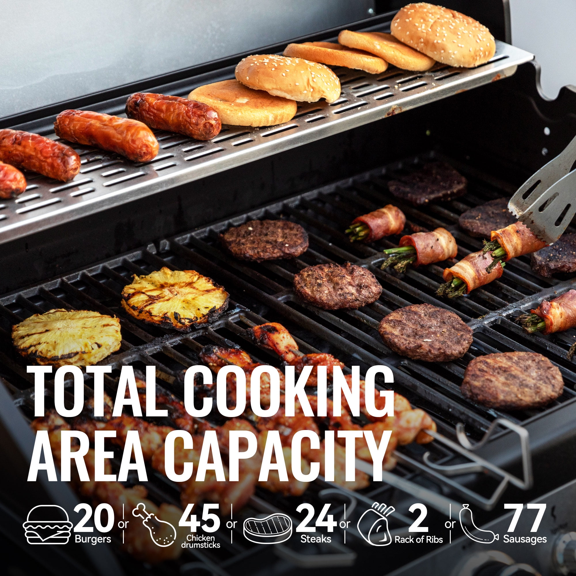 Royal Gourmet SG5003H 4-Burner Gas Grill with Lidded Side Burner, Cabinet Style Propane Gas Grill