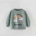 thumbnail image 2 of Chemises pour Garçons Enfants Brun Imprimé Haut à Manches Longues Basique Col Ras du Cou Coton Décontracté Chandail pour Enfants Chemises d'Uniforme pour Filles 3-4 Ans, 2 of 6