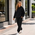 thumbnail image 6 of Trgacdwlo Fleece Sweatsets Women 2 Piece Outfit Tracksuit Fuzzy Lounge Hoodie Sweatsuit Sets Fall Winter Plush Comfy Womens Matching Sweatsuit Set Black M, 6 of 7