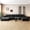 Black 5Steaters, variant on ODUWA 108" U-Shaped Modular Sectional Sofa with Chaise and Ottoman, Corduroy Upholstery for Living Room, Camel