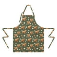 thumbnail image 2 of Green Highland Cow Daisy Pattern Apron-Garden Aprons for Women with Pockets-Cotton Linen Waterproof Kitchen Cooking Gardening Aprons Adjustable for Kitchen,Cooking,BBQ and Salon 33x27 Inch, 2 of 7